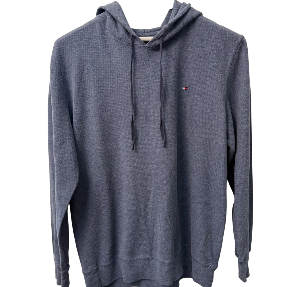 Tommy Hilfiger Men Gray‎ Heathered Pullover Hoodie Sweatshirt Size Large - Picture 10 of 11